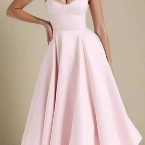 Chic Blush Midi Dress